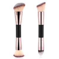 2 Pcs Dual-Ended Makeup Brushes Angled Foundation Brushes Flat Concealer Brush Foundation Makeup Application for Buffing Liquid Cream Blending Contour Face Brush