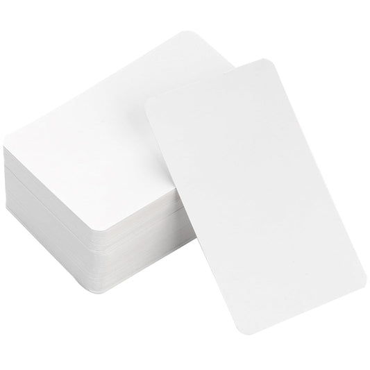 100Pcs Blank Paper Message Note, Blank Index Cards, 3.54" x 2" Kraft Paper Business Card, Double-Sided Mini Greeting Place, Vocabulary Cards, Message Cards, Thank You Cards, Tab Card(White)
