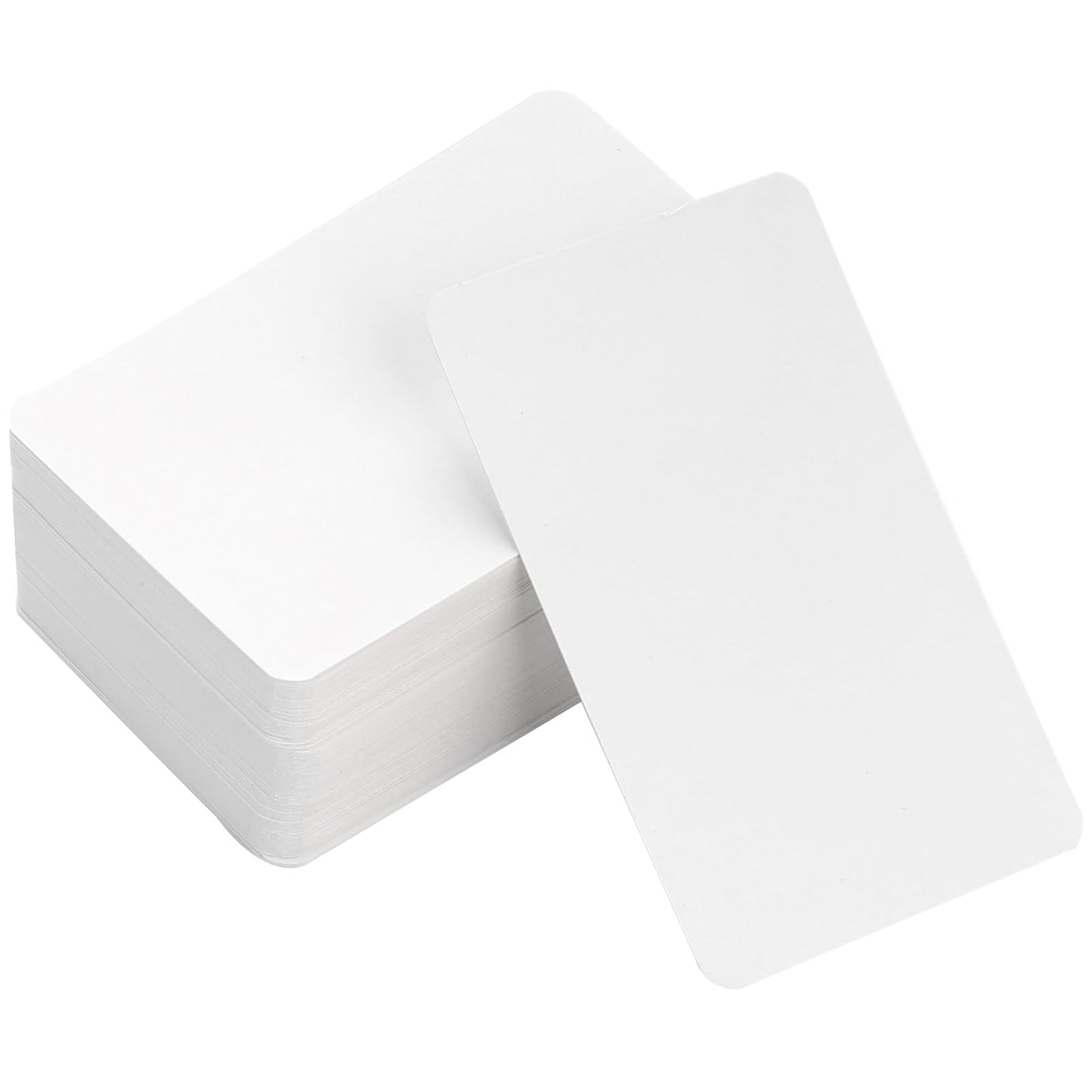 100Pcs Blank Paper Message Note, Blank Index Cards, 3.54" x 2" Kraft Paper Business Card, Double-Sided Mini Greeting Place, Vocabulary Cards, Message Cards, Thank You Cards, Tab Card(White)