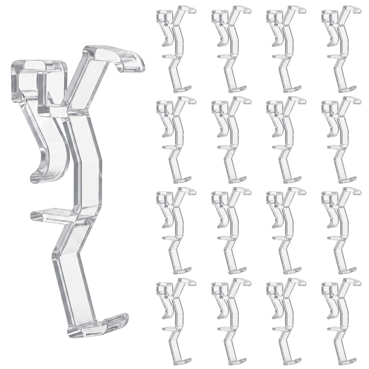 16 Pcs 2.5" Clear Plastic Hidden Retainer Holder, Valance Clips