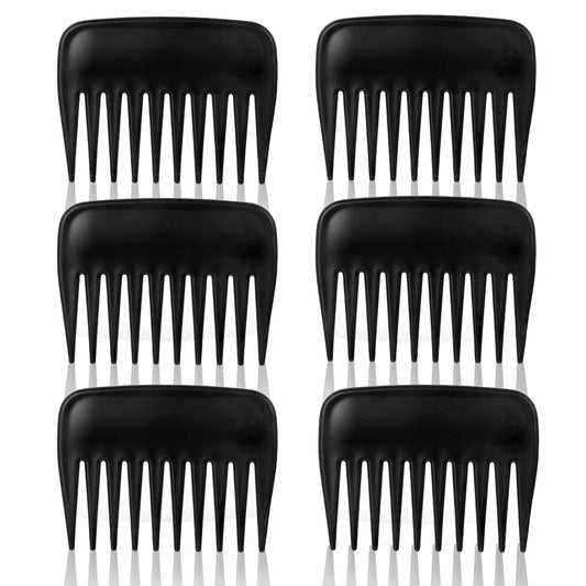 Mini Wide Tooth Comb, 6 Pcs Travel Size Detangling Comb Portable Pocket Comb Small Compact Purse Hair Comb Hair Styling Tools for Men Beard Women Curly Straight Dry Wet Hair (Black)