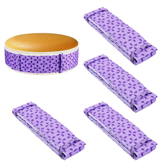 4 Pcs Baking Strips Cake Pan Dampen Strips Super Absorbent Thick Cotton Absorbent Thick Cotton Cake Strips Prevents Crowning with Cleaner Edges for Kitchen Bakery Restaurant