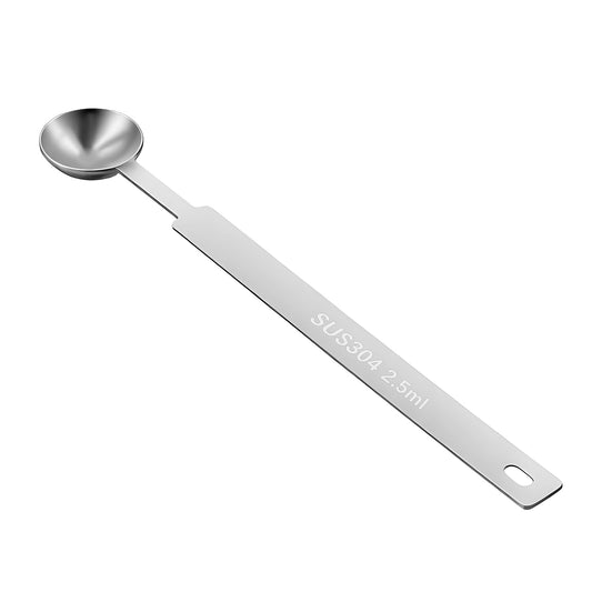 1/2 Teaspoon Scoop (1/2tsp, 1/6tbsp, 2.5ml), Long Handle Single Measuring Scoop, Stainless Steel Individual Scoops for Measuring Coffee Grains Spices Cereals Cooking Supplies
