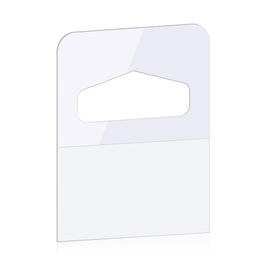 400 Pack Sticky Hanging Tags Plastic Hang Tags Self Adhesive Hanging Tabs for Retail, Clear Slot Hole Tags Stick On Heavy Duty Tags for Store Display Selling Items