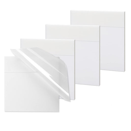 200 Sheets 4 Pads Transparent Sticky Notes, Clear Sticky Notes Pad Waterproof Self-Adhesive Translucent Reading Stickies Annotation Tabs See Through Sticky Notes for Office School Home