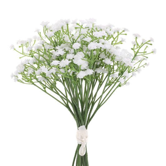 12Pcs Babys Breath Artificial Flowers White Artificial Babys Breath Gypsophila Greenery Sprays Fake Flowers Gypsophila Bouquet DIY Floral Bouquets Real Touch Flowers for Home Decorations Wedding