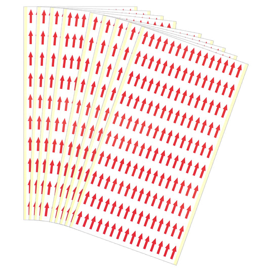 1500 Pcs Red Arrow Stickers Small Arrow Sticker, 1/2 Inch Small Rectangle Self Adhesive Red Arrow Sticker, Vinyl Rectangle Red Arrow Labels