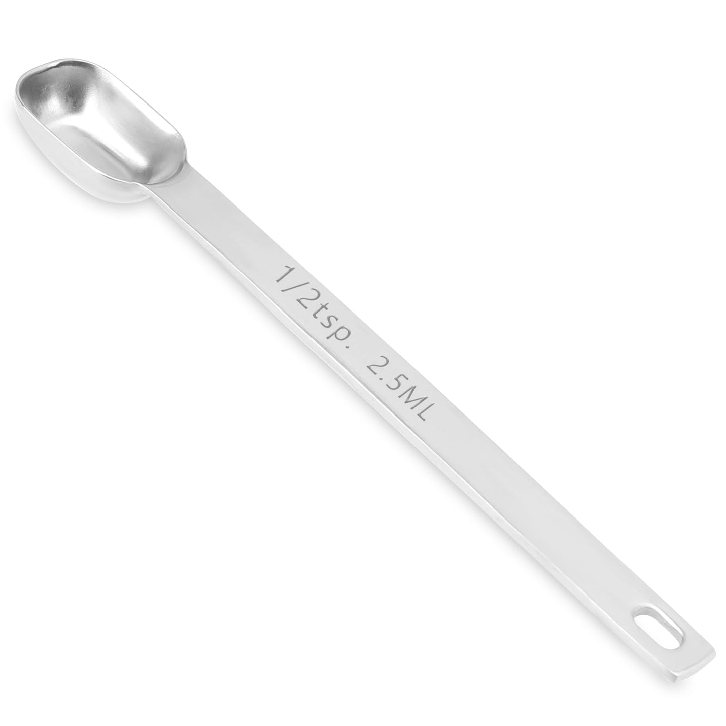 1/2 Teaspoon Stainless Steel Single Measuring Spoon 2.5 ml Teaspoon Rectangular Individual Measuring Spoons (1/2Tsp | 2.5 ML | 2.5 cc | 1/2 Tablespoon)