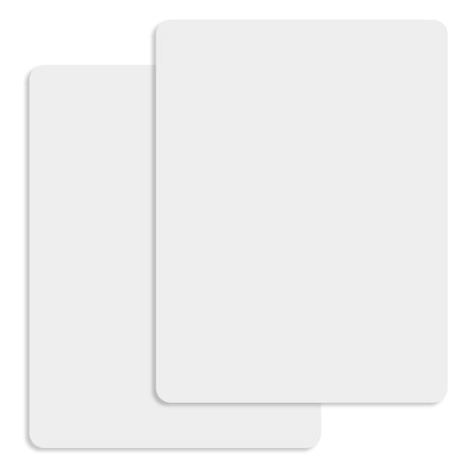 2pcs 15.7X11.8 in Plastic Placemats Matte Heat Resistant Washable Table Mats, Wipeable White Table Mat Large Vinyl Placemats, Hard Plastic Table Protector for Table, Dining, Kitchen, Crafting