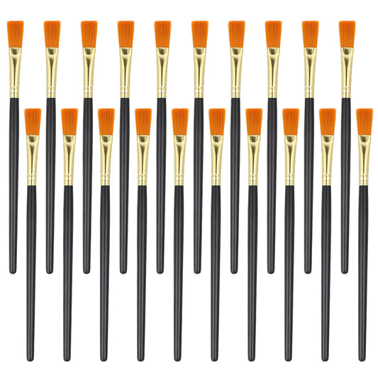 20 Pcs Flat Paint Brushes 0.5 Inch Wide Acrylic Watercolor Paint Brushes Nylon Oil Painting Brushes for Artists Acrylic Watercolor Painting