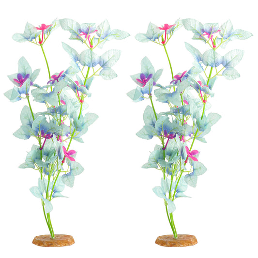 Fyntave 2Pack Artificial Aquarium Plants Decor Fish Tank Decorations 13 In