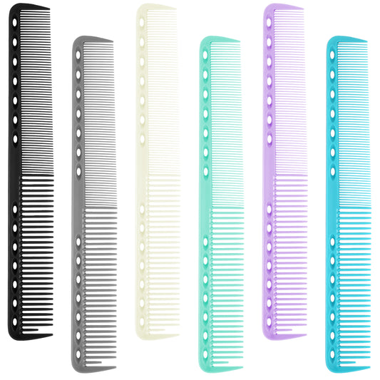 6Pcs Carbon Combs for Hair Stylist Haircutting Comb Professional Hair Cutting Barber Comb All Purpose Combs Medium and Fine Tooth for Man Woman Clipper Cuts Home Salon