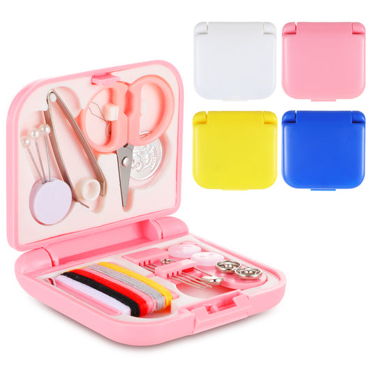 4 Pack Mini Sewing Kit, Min Travel Sewing Kit Mini Travel Sewing Kits Portable Sewing Kit DIY Sewing Supplies, Portable Sewing Box with Threads, Portable Travel Sewing Box Kit, Plastic Sewing Kit Box