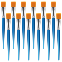 12 Pcs Flat Paint Brushes for Acrylic Painting, 1 inch Flat Paint Brushes for Acrylic Painting Wide Paint Brushes Watercolor Quality Synthetic Artist Paint for Acrylic Watercolor Oil Detail Painting