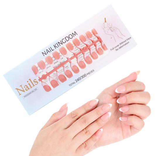 240 PCS French Press On Nails, Short Almond Gel Fake Nails, Soft White Tips, 16 Sizes with Nail Glue, DIY Nail Extensions, Valentines Gifts for Women