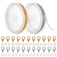 20 Feet 1.8MM Necklace Chains for Jewelry Making Metal Chain Necklace Jewelry Making Chains with Lobster Clasps and Jump Rings Silver Gold Necklace Extender for DIY Craft Supplies Earring Bracelet
