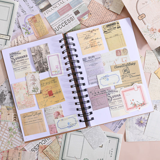 400 PCS Scrapbook Supplies, Aesthetic Scrapbook Stickers, Vintage Stickers, Journal Sticker Book, Album Embellishments, Sticker Book for Journaling for Aesthetic Diary DIY Crafts