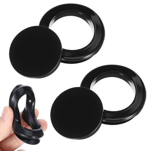 2 Sets Silicone Umbrella Hole Ring Plug and Cap Set 2 Inch Parasol Table Insert Patio Standard Size Umbrella Thicker Hole Ring Plug for Glass Outdoors Patio Table Deck Yard (Black)