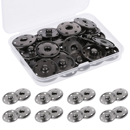 20 Sets Sew-On Snaps Large Snaps for Sewing 25mm Press Buttons Metal Sew on Snap Buttons for Sewing Clothing