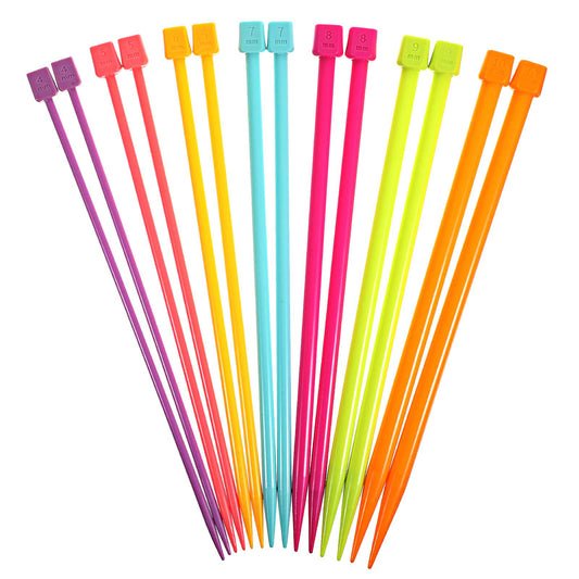 14 PCS Knitting Needles, 4 Mm-10 Mm Colorful Single Point Knitting Needle, Plastic Knitting Needles Set for Beginners Making Sweater, Scarf