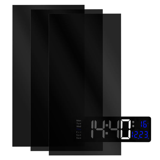 3 Pcs Light Dimming Stickers Dimming 50-80% of LED Lights LED Blocking Stickers 6 x 3 Inch Self-Adhesive LEDs Blocking Sheets for Electronic Alarm Clocks Televisions (Black, Uncut)