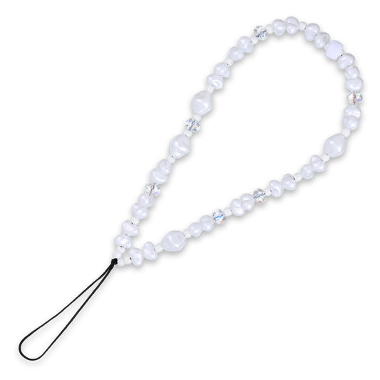 FdcLixuvol Beaded Bracelet Strap, Pearl Beaded Phone Charm Bead Camera Wrist Strap Anti-Lost Cute Phone Chain Lanyard Wrist Chain for Women Girls