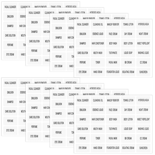 240 PCS Waterproof Labels for Travel Size Bottles, Clear Bathroom and Beauty Organization Labels, Travel Bottle Label Skin Care Product Label for Body Wash Shampoo Conditioner Lotion Cream