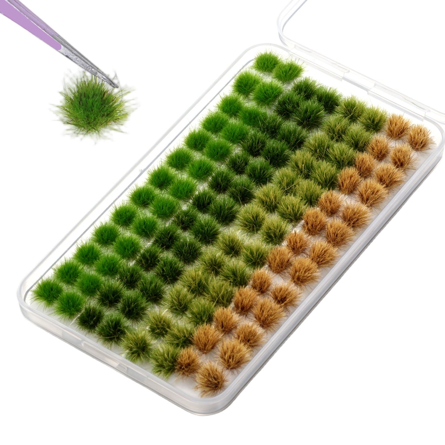 Xelsluthe 120 PCS Model Grass, Static Grass for Diorama, Miniature Scenery, Train Landscape, War Gaming Terrain, DIY Model Layout, Mixed Colors, Resin Material