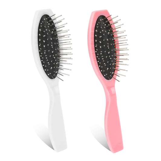 2 Pack Stainless Steel Wig Wire Brush, Portable Professional Synthetic Hair Brush and Combs for Wigs, Extensions, Women, Wig Brushes for Synthetic Hair