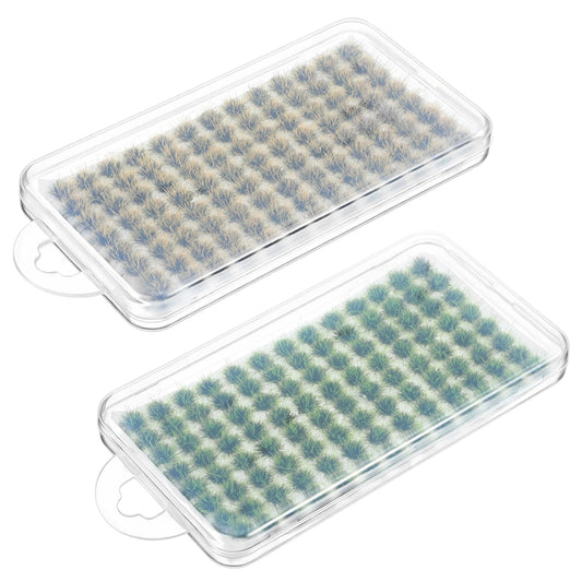 QfwdfcTrenz 208 PCS 7mm Simulation Grass Static Scenery Model Mini Tufts Terrain Miniature Deco Model Mini DIY Terrain Decoration for Train Landscape Railway Artificial Grass Modeling 2 Style