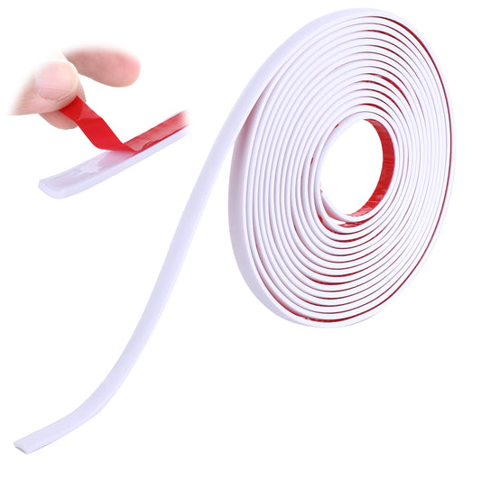 Peel and Stick Trim Molding Trim Self Adhesive Inside Corner Trim Molding Tile Edge Trim Door Molding Flexible DIY Wall Trim Tile Edge Trim for Mirror, Window, Home Decoration (White, 0.39in × 16ft)