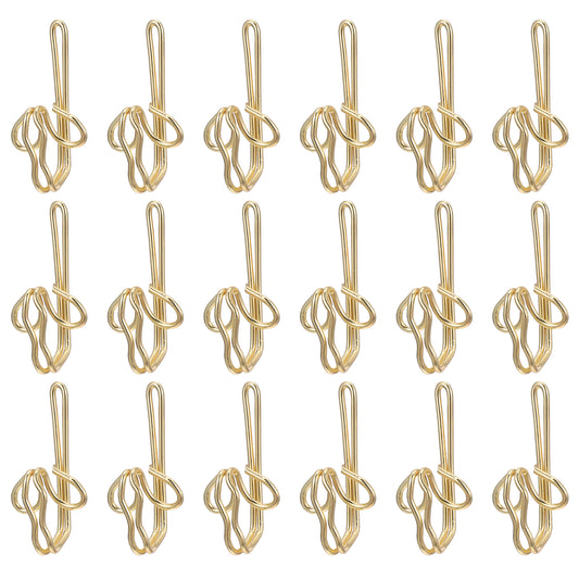 100 Curtain Hooks, Stainless Steel Curtain Hook Gold Drapery Hooks Metal Curtain Hooks Curtain Header Tape Drapery Hook