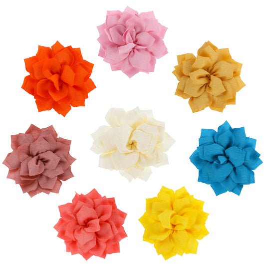 8 Pcs Dog Collar Flowers, Dog Flower Collar Accessory, Pet Collar Flowers Multicolored Dog Flower Tie, Dog Bow Tie Charms, Multi-Color Pet Flower Collars Soft Chiffon Dog Bow Tie Charms Flower(8cm)
