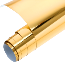 Metallic Heat Transfer Vinyl Roll Chrome, 12"X 5ft Soft Foil Gold Htv Heat Transfer Vinyl Roll, Gold Htv for DIY Clothing Design, Hot Vinyl DIY Design, T-Shirts, Shirts