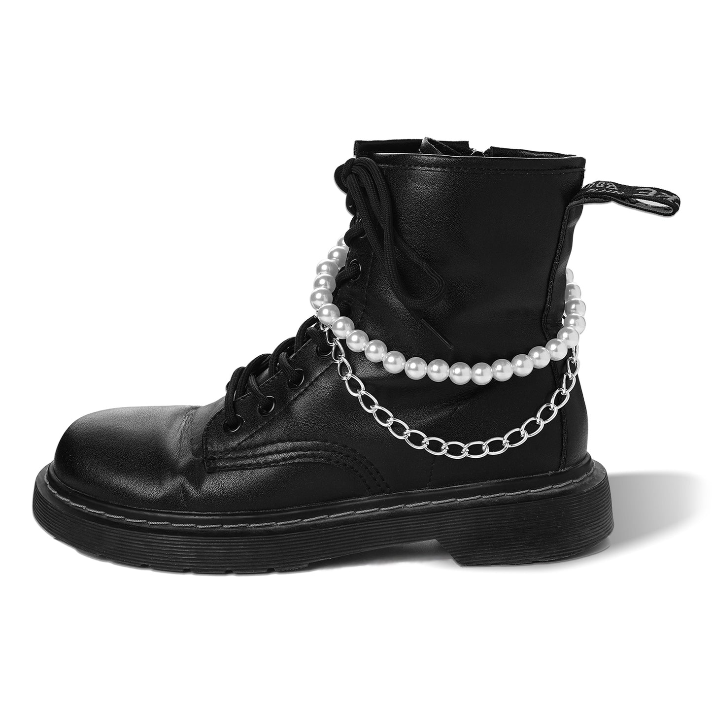 Sliverdew Pearl Metal Chain Boot Bracelet for Women