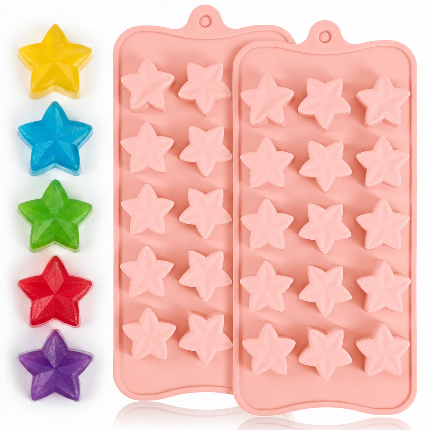 2 Pcs Silicone Star Mold Mini Candy Molds