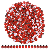 Bruislard 200 Pcs Mini Resin Ladybugs Miniature Figurines Fairy Ladybug