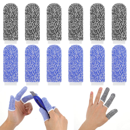 12 PCS Cut Resistant Finger Cots Finger Guards for Cutting Reusable Fingers Protection for Kitchen Grinding Garden Sculpture Food Cutting