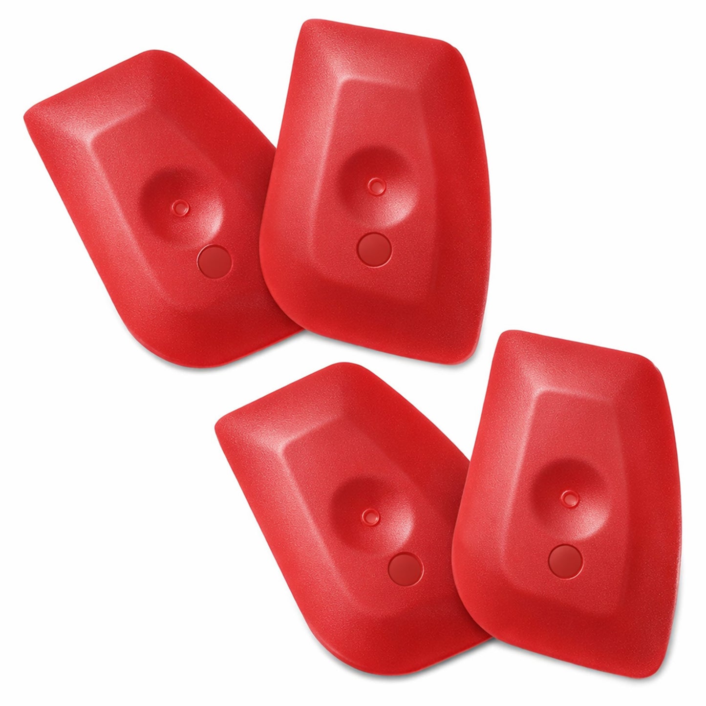 4 Pcs Plastic Scraper Tool Set, Pan Scraper, Dish Scraper for Cast Iron, Pot and Pan Cleaning, Non Scratch Kitchen Gadgets, Scraper Tool Kitchen (3 x 2.4 Inch, Red)
