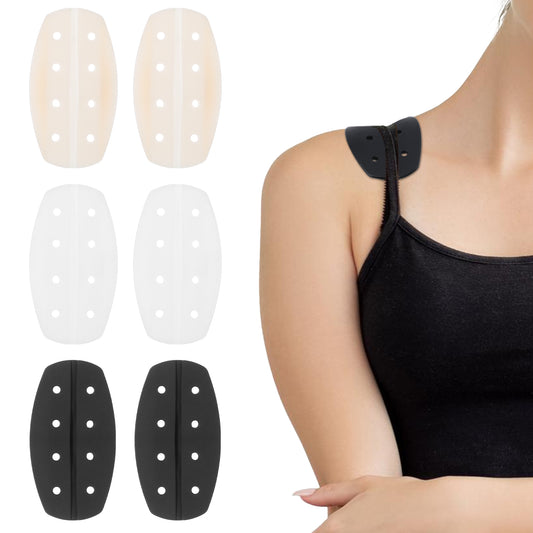 3 Pairs Bra Strap Gel Pads Silicone Bra Strap Cushions Soft Shoulder Protectors Pads Non-Slip Bra Strap Holder for Slipping Ease Shoulder Discomfort Breathable Bra Strap Pads for Bra Strap(3 Colors)