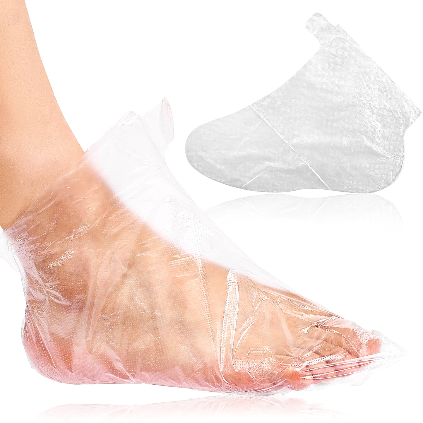 Plastic Foot Covers for Feet - 200pcs Pedicure Liners Disposable Clear Plastic Socks Disposable Foot Covers for Paraffin Bath, Pedicure, Shoes, Spa