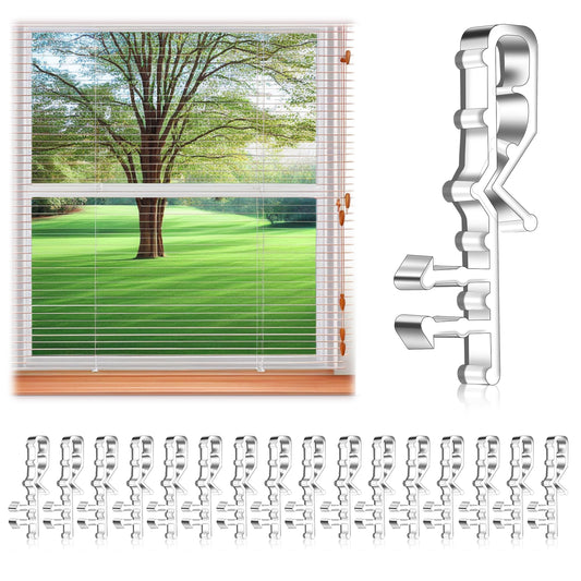 16pcs Hidden Channel Valance Clips, 2-1/8inch Valance Clips for Blinds, Clear Plastic Blinds Clips for Valance Replacement Clips, Blind Channel Cover Clips with A Groove in The Back
