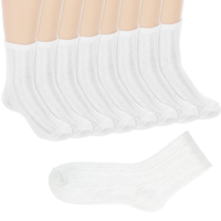 SynHHergyx Cable Knit Socks, 4 Pairs White Dress Socks Women Casual Knit Cotton Comfy Breathable Dress Sock for Women