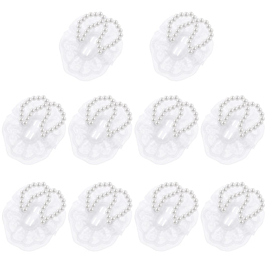 10 Pieces Lace Corsage Bracelet Wrist Corsage Bands, Wedding Pearl Wrist Bands, Elastic Wrist Bands, Elastic Pearl Bracelet Wedding Corsages Wristlets, Wedding Wrist Corsages for Prom Beach Party
