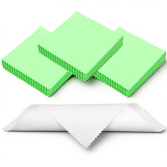 Jewelry Cloth Polishing Set, Microfiber Jewelry Cleaning Cloth for Silver Gold, Multi-purpose Tarnish Remover for Jewelry Coins Watches, 30PCS 3x3 Inch + 2PCS 6x6 Inch