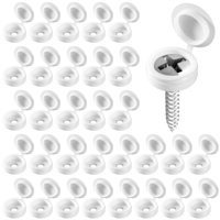 150PCS White Plastic Hinged Screw Cover Caps for Covering Screw Heads, Plastic Shutter Fold Screws Snap Covers, White Snap-On Caps, Washer Flip Tops for Screws Protection