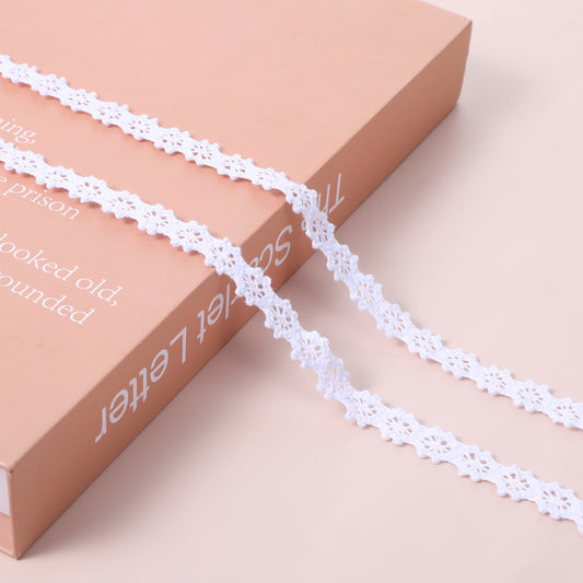 Lace Ribbon, Cotton Trim Crochet Lace Vintage Ribbon Cotton Laces Trim Bridal Wedding Decoration White Laces Trims for Gift Package, Scrapbooking, DIY(1cm, 10 Yards)