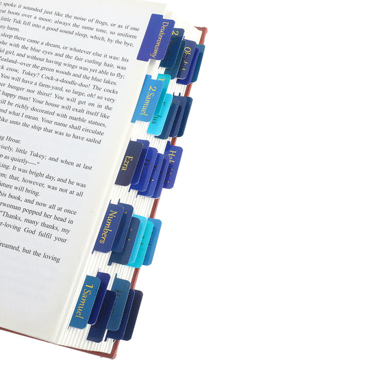 Bible Tabs Blue Laminated Bible Tabs Reposition Large Print Index Tabs Bible Tabs for Women & Men 90 Pcs Catholic Bible Tabs Easy to Read Bible Book Tabs for Old and New Testament