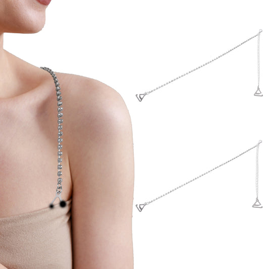 2 Pcs Rhinestone Bra Straps Shiny Crystal Shoulder Strap Bra Chain Rhinestone Lingerie Strap Wedding Dress Straps for Women Tops Dress Women Dress Accessories Jewelry