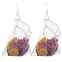 FdcZeyxior 2PCS Mesh Hanging Laundry Bags, Small Laundry Bag for Delicates with S Hooks 16.5 X 14 Inch Lingerie Bag for Washing Machine